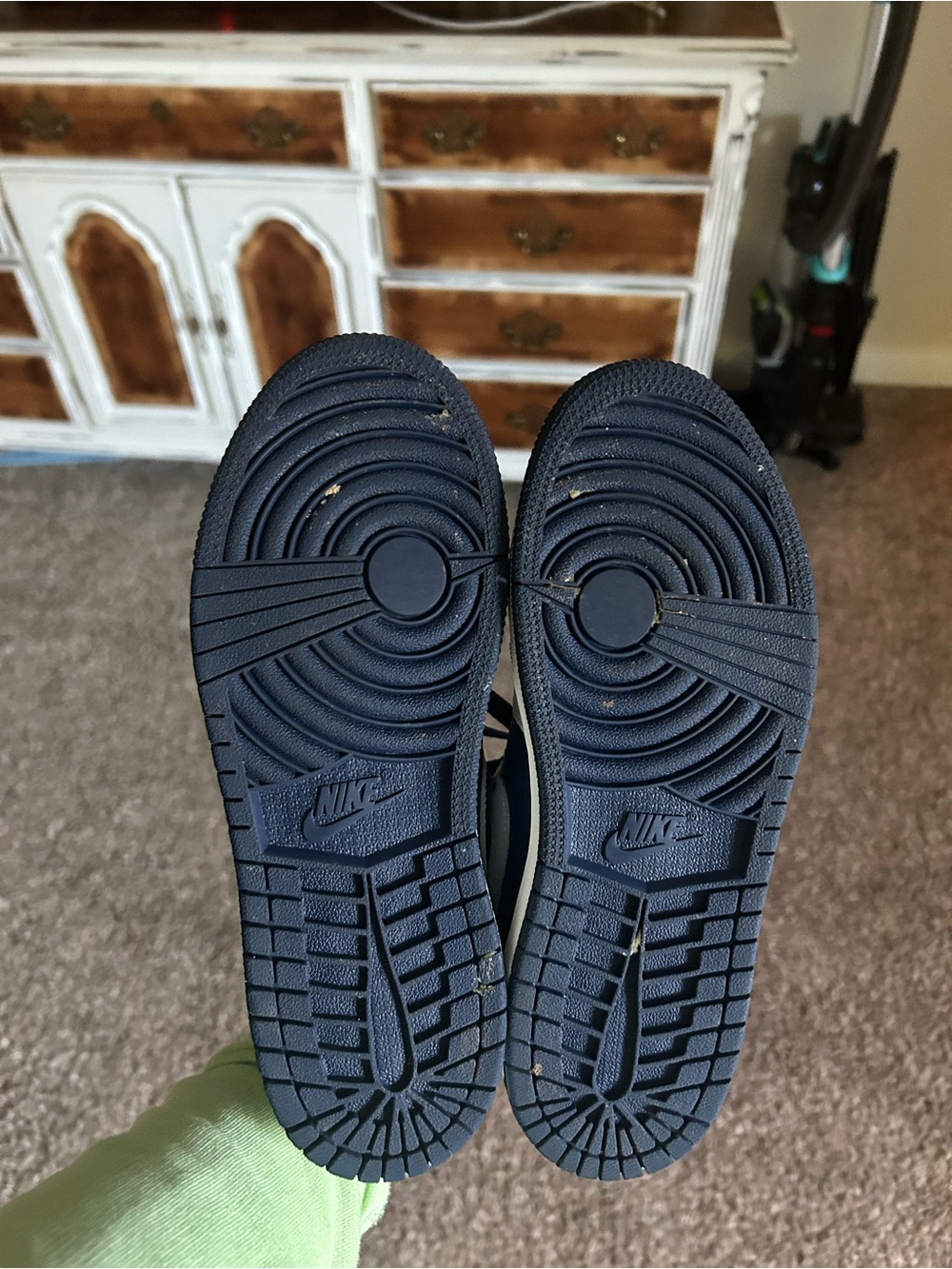 Nike Kids Navy and Light Gray High-Top Sneakers - Picture 4 of 4